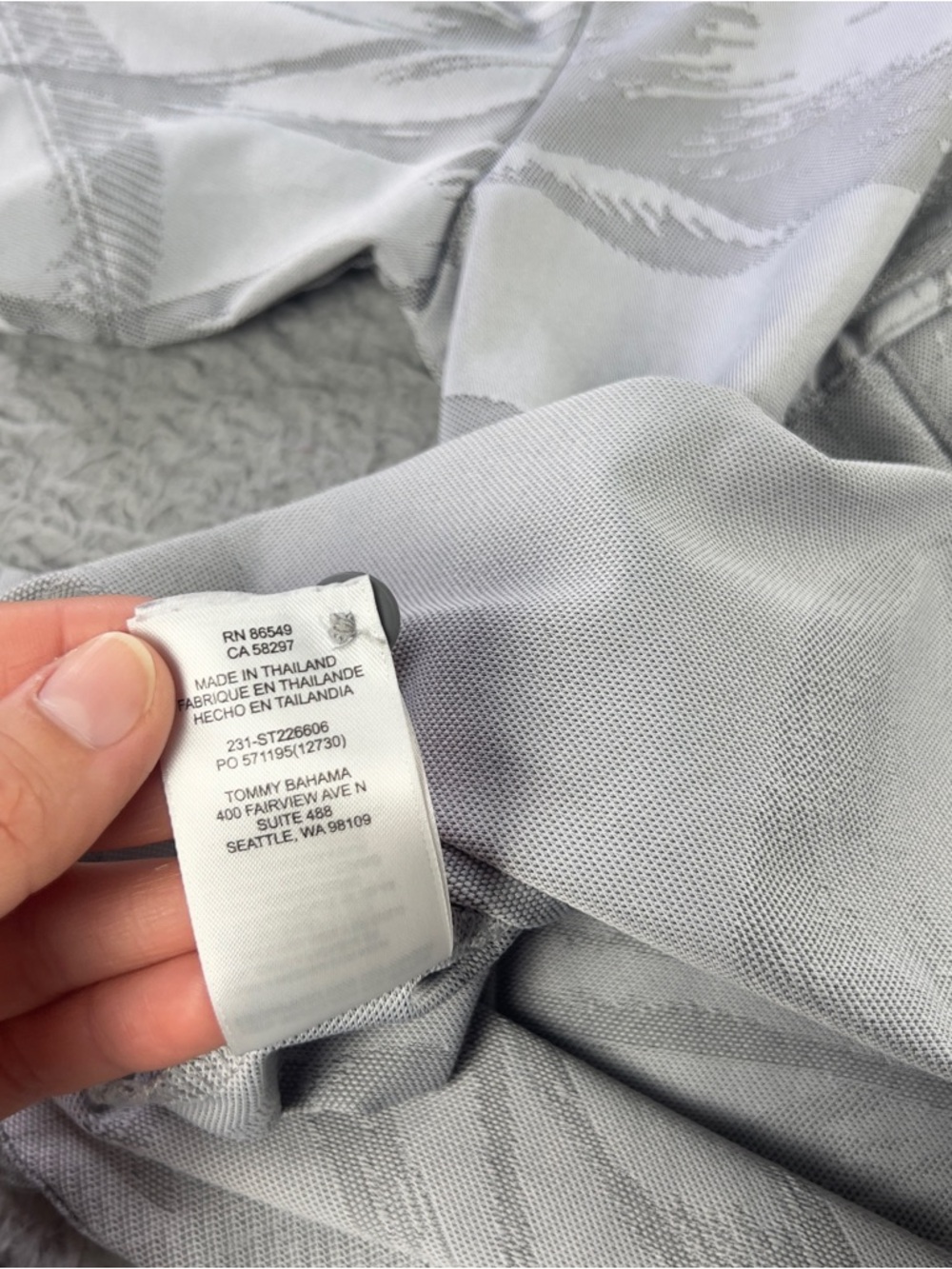 Tommy Bahama Shirt Mens Large Gray Islandzone Button Short Sleeve Tropical - Picture 9 of 10